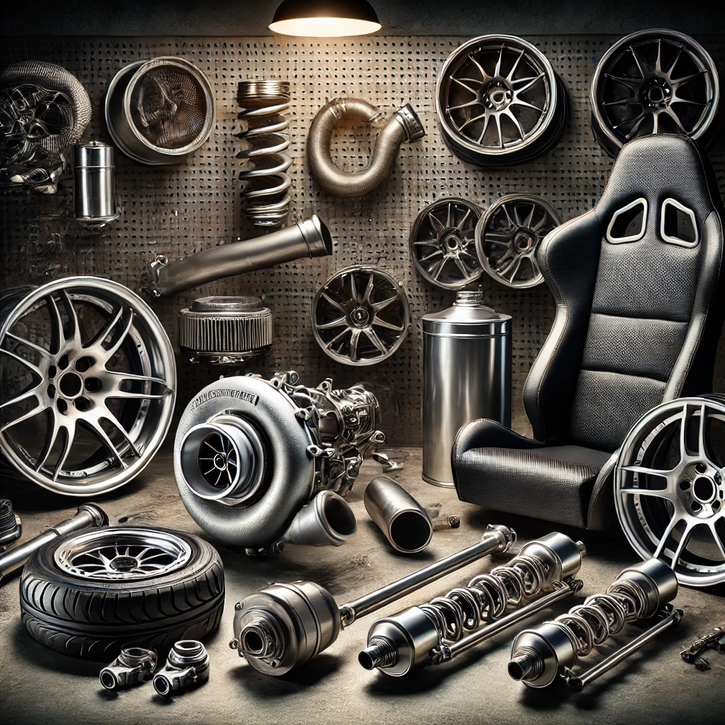 A selection of high-performance car parts for optimal vehicle upgrades.