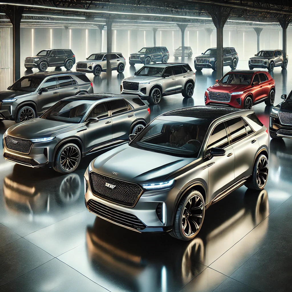 A sleek lineup of the top SUVs of 2024, showcasing their powerful designs and luxurious features.