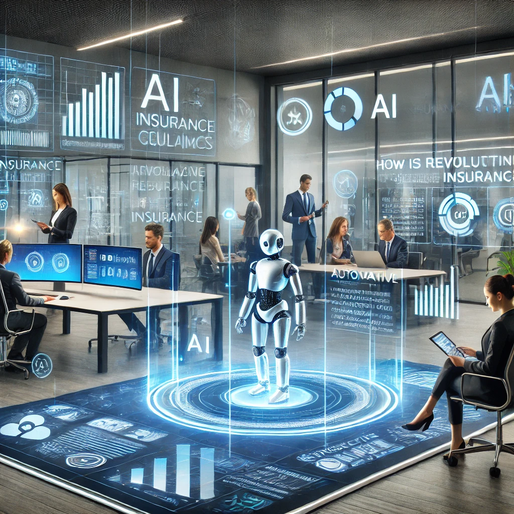 An AI-powered insurance system analyzing data to streamline claims and underwriting processes.