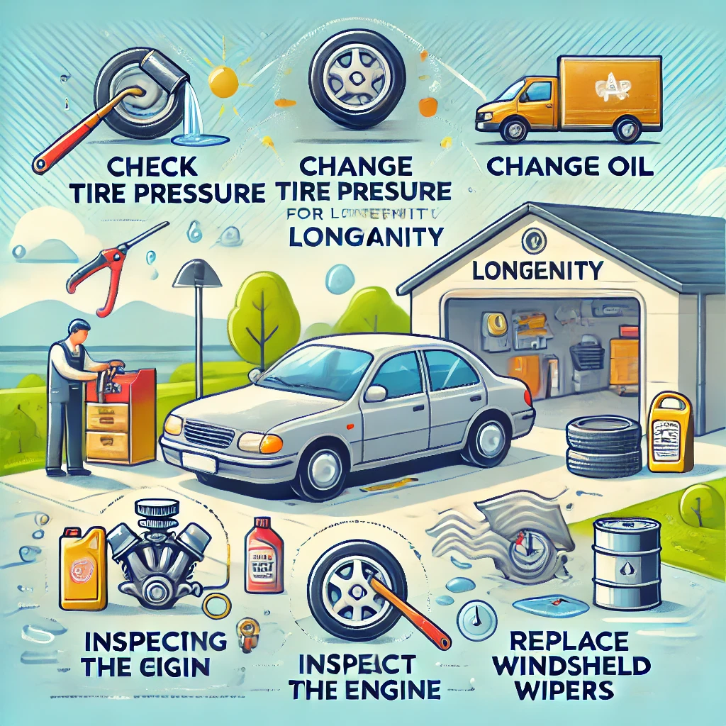 A car owner performing routine maintenance for vehicle longevity