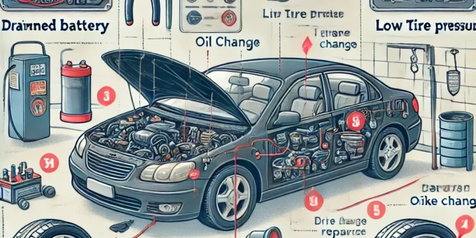 A car owner troubleshooting a common maintenance issue under the hood