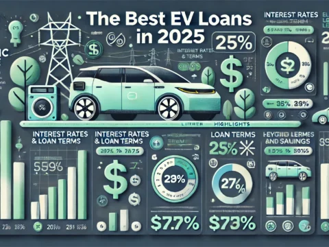 A chart comparing rates and terms for the best EV loans in 2025.