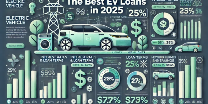 A chart comparing rates and terms for the best EV loans in 2025.