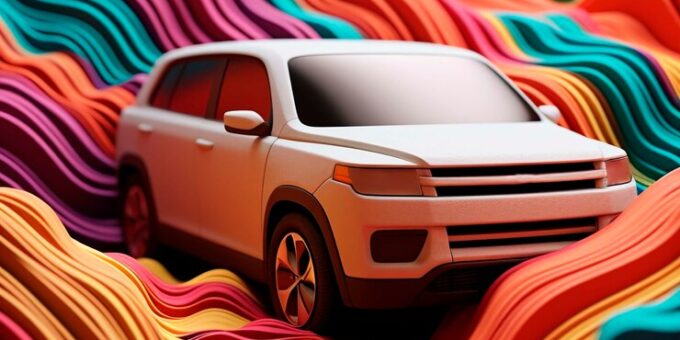 a vibrant car displaying various car wraps & vinyl colors